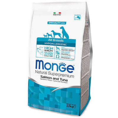  Sausā barība MONGE ALL BREEDS Hypoallergenic Salmon and Tuna 12 kg